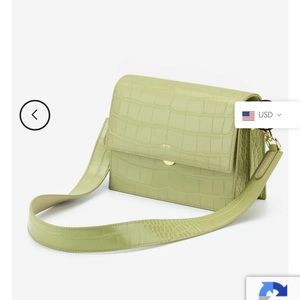 JW PEI Women's Mini Flap Crossbody - Sage Green Croc